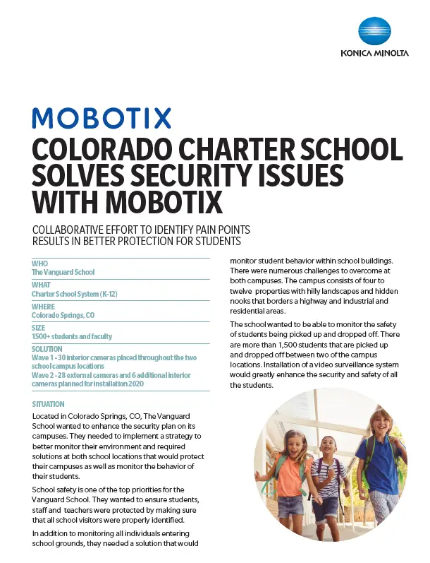Mobotix, School Success Story, safety, education, students, children, Konica Minolta, NW Imaging Analysts