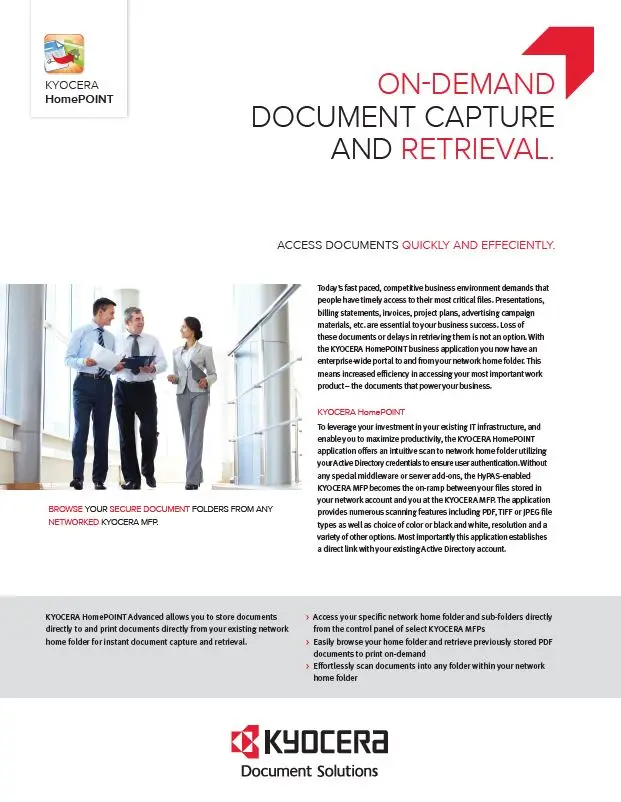 Kyocera, Software, Capture And Distribution, Homepoint Advanced, NW Imaging Analysts