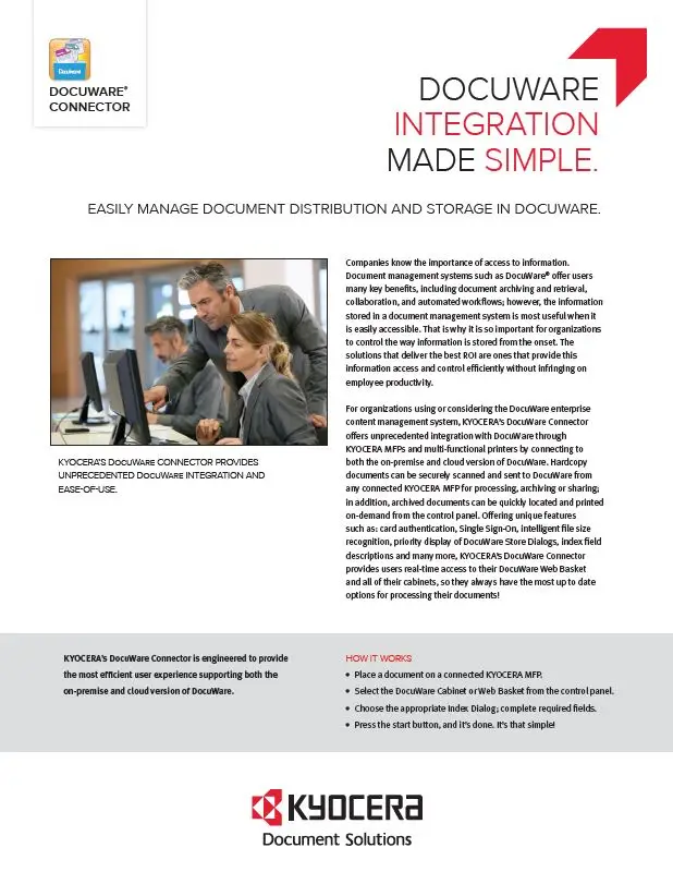 Kyocera, Software, Document Management, Docuware Connector, NW Imaging Analysts