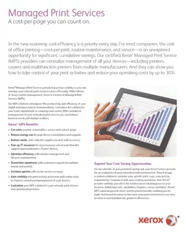 a cost per page that you can count on, MPS, Managed Print Services, Xerox, NW Imaging Analysts