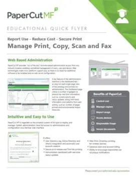 Papercut, Mf, Education Flyer, NW Imaging Analysts