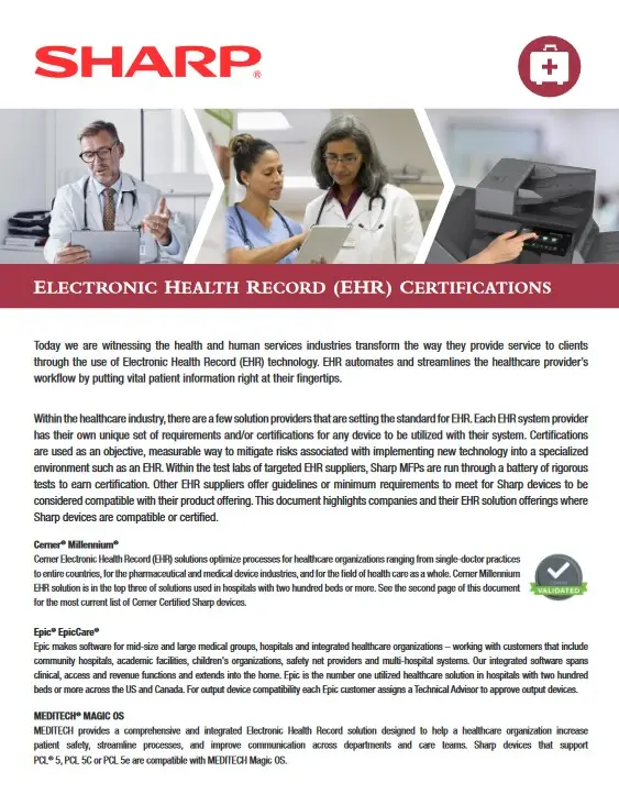 Sharp, Healthcare, Ehr, Emr, Application Compatibility, NW Imaging Analysts