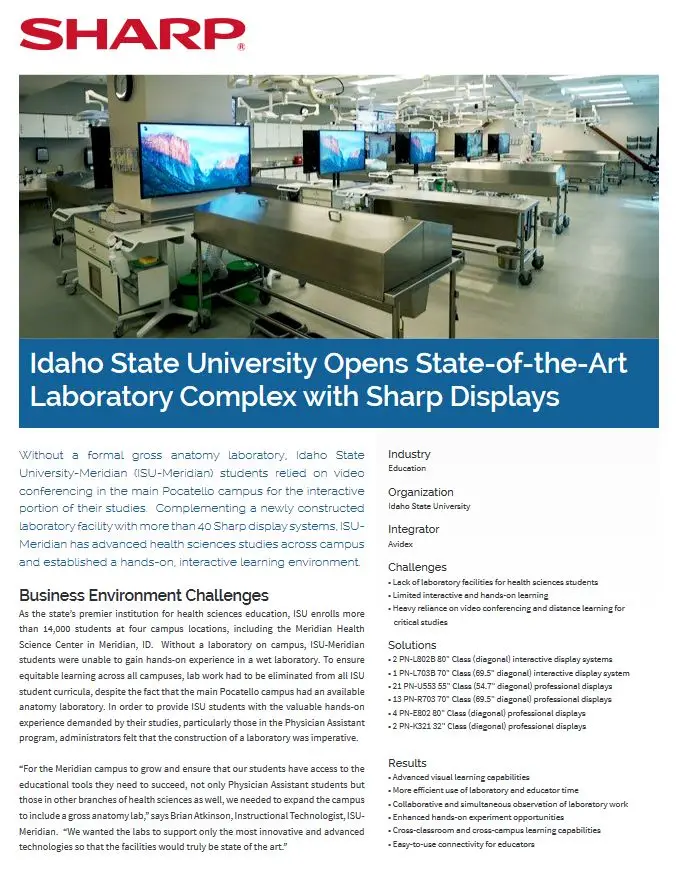 Sharp, Idaho State, Displays, Case Study, NW Imaging Analysts