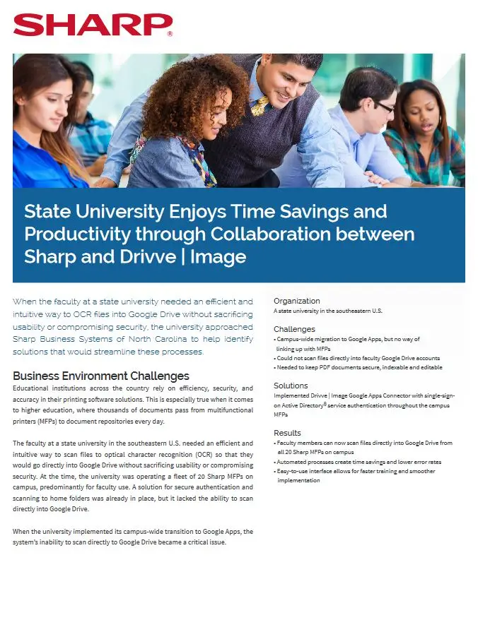 Sharp, State University Drive, Case Study, Education, NW Imaging Analysts