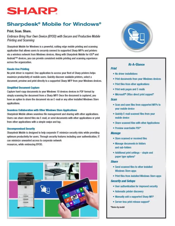 Sharpdesk, Mobile For Windows, sharp, NW Imaging Analysts