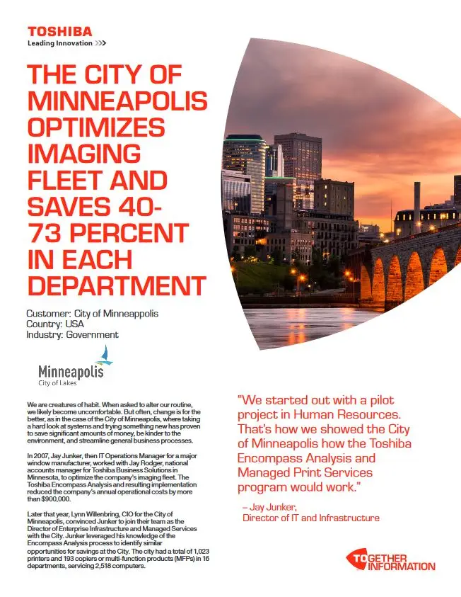 City Of Minneapolis, Case Study, MPS, MDS, Toshiba, NW Imaging Analysts