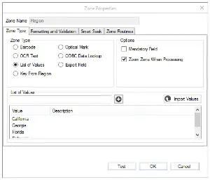 List Of Values, Umango, NW Imaging Analysts