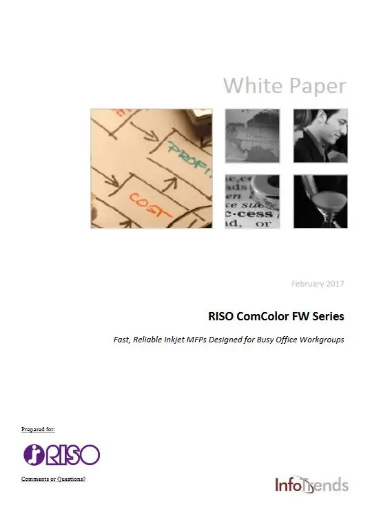 ComColor FW, white paper, Riso, NW Imaging Analysts